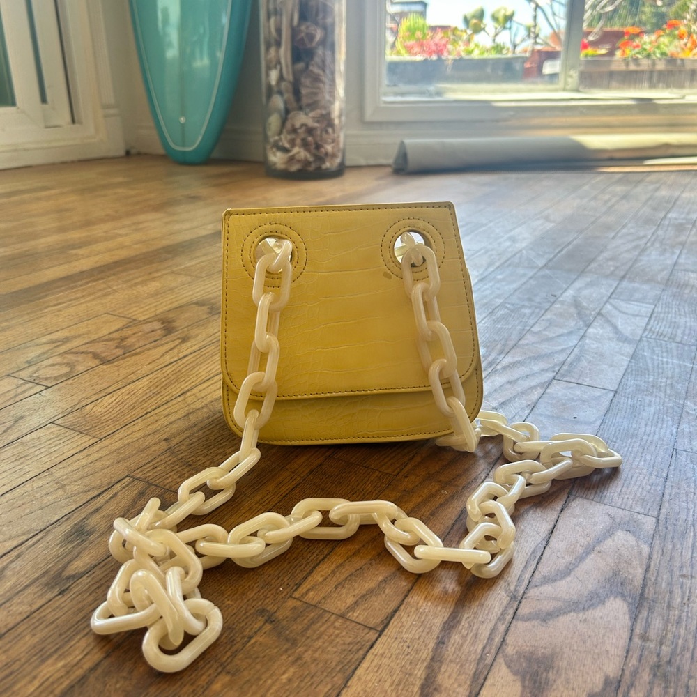 Yellow studio 33 purse with chain strap